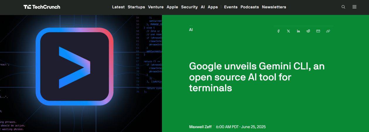 Google releases Gemini CLI: AI empowers developers and simplifies programming process
