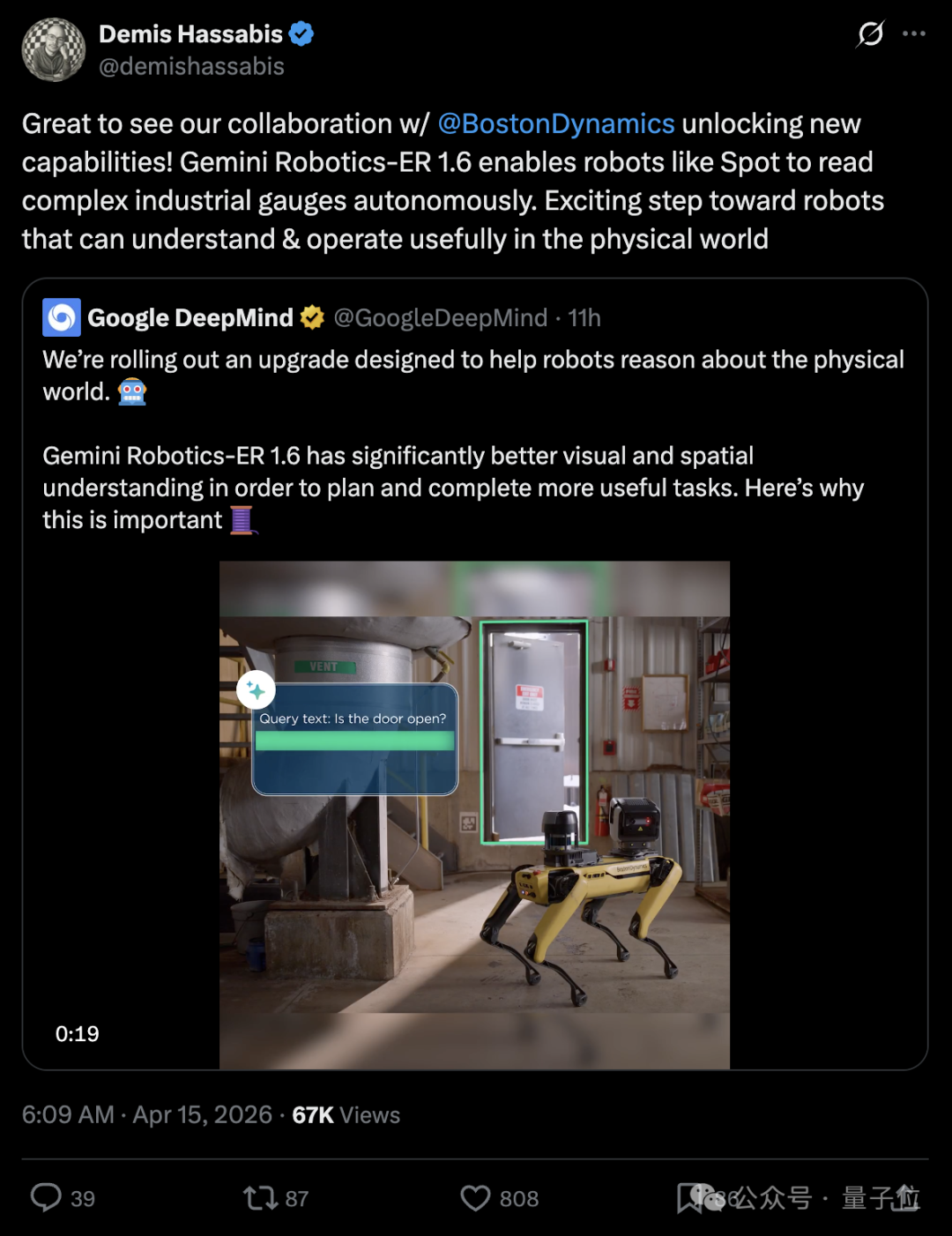 谷歌最强具身大脑发布！波士顿机器狗瞬间展现类人行为