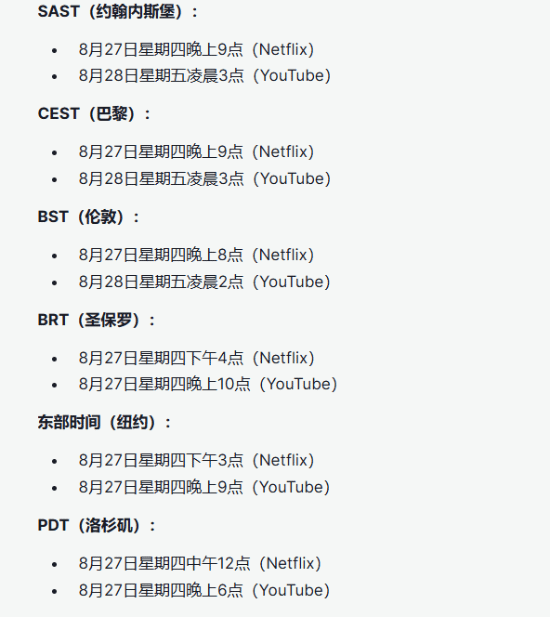 《GTA6》网飞新片即将到来：各地直播时间一览