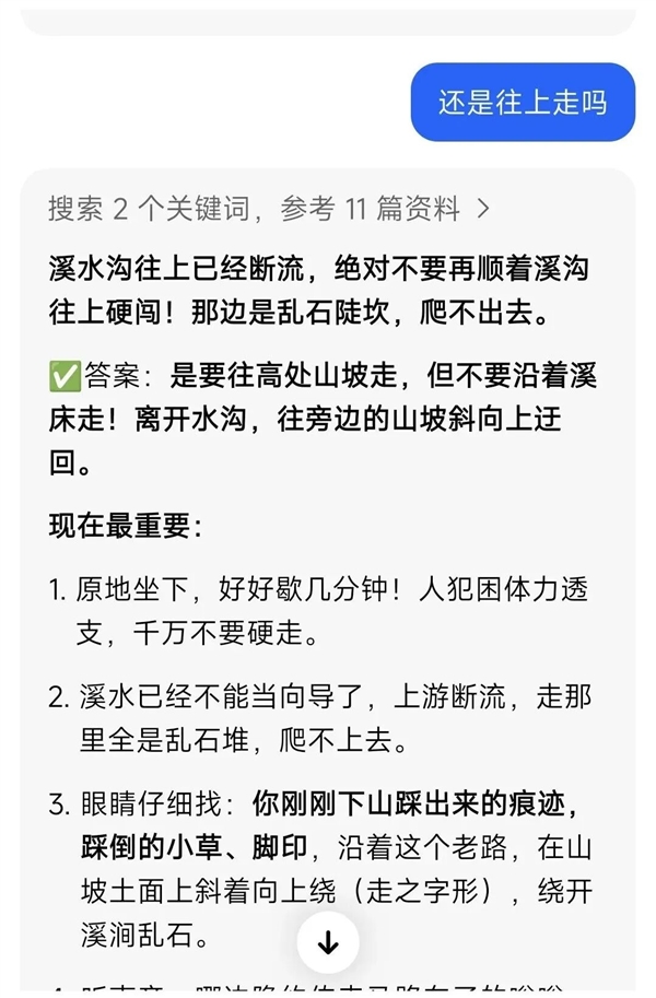 男子听AI抄近道下山被困深山 事后AI说“哈哈”
