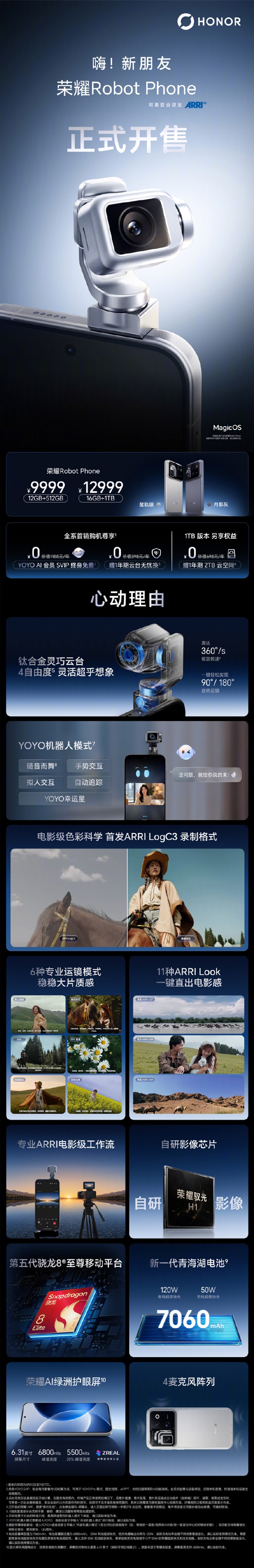 全球首款机器人手机上市！荣耀Robot Phone首销 9999元起