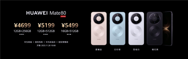 华为Mate 80系列涨幅对比图