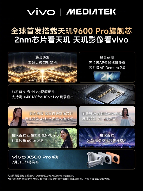 构建合作“芯”范式!vivo X500 Pro系列登场:天玑9600 Pro刷新影像与AI体验高度