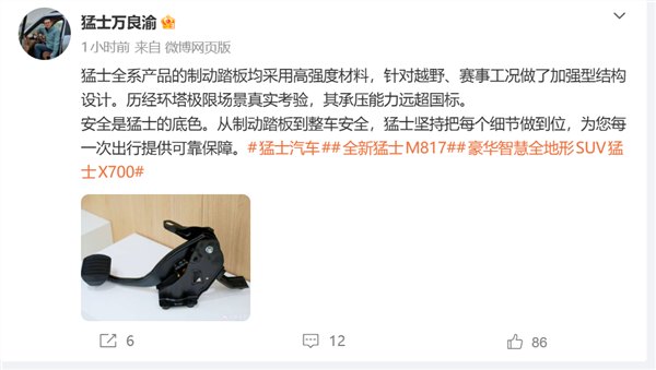 刹车踏板风波出圈！东风标致发视频内涵：紧急时刻 放心踩