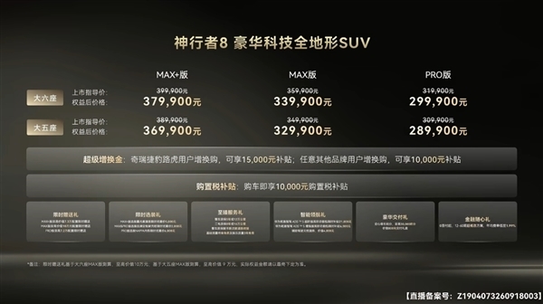 30万级唯一满配旗舰!神行者8大五座版上市交付:156项标配不给选装留路