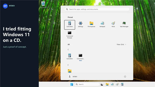 Windows 11极限精简到699MB！直接装进光盘：实测正常开机进桌面