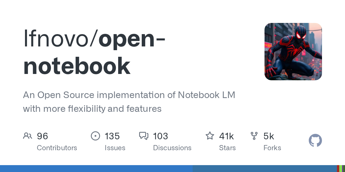 Open Notebook 的 GitHub 仓库官方分享图