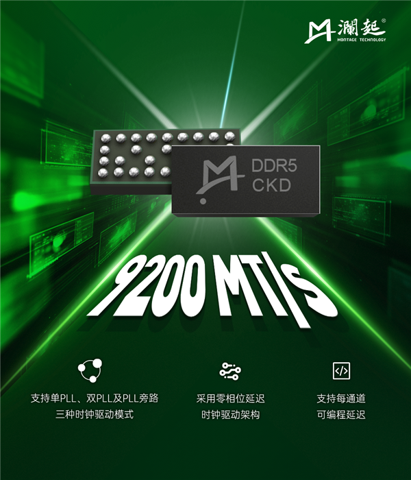 DDR5-9200！澜起科技官宣量产新一代CKD芯片