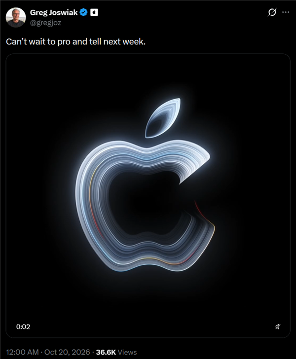 苹果官宣10月29日举办特别活动！首款触屏MacBook Pro有望发布