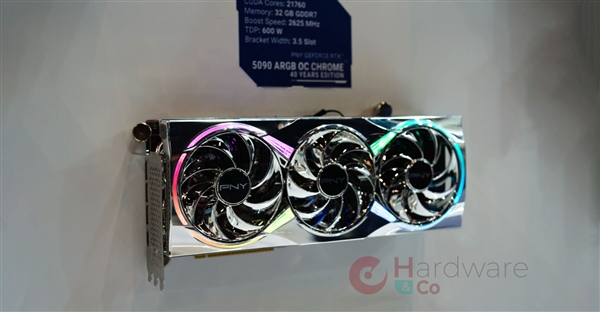 Polished Chrome Super Bright! PNY 40th Anniversary Edition RTX 5090/5080 Specifications Confirmed