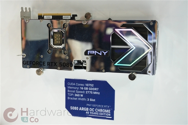 Polished Chrome Super Bright! PNY 40th Anniversary Edition RTX 5090/5080 Specifications Confirmed