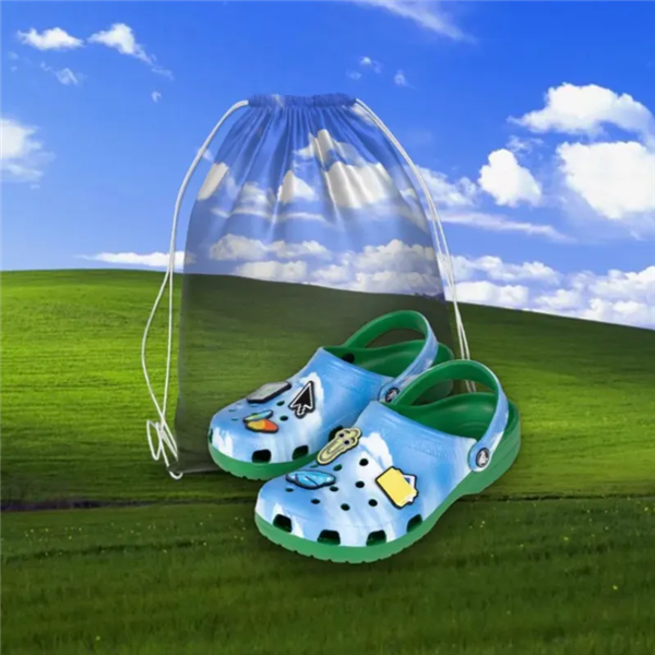 Microsoft Launches Limited Edition Windows XP Themed Clogs with Iconic 'Bliss' Wallpaper Design