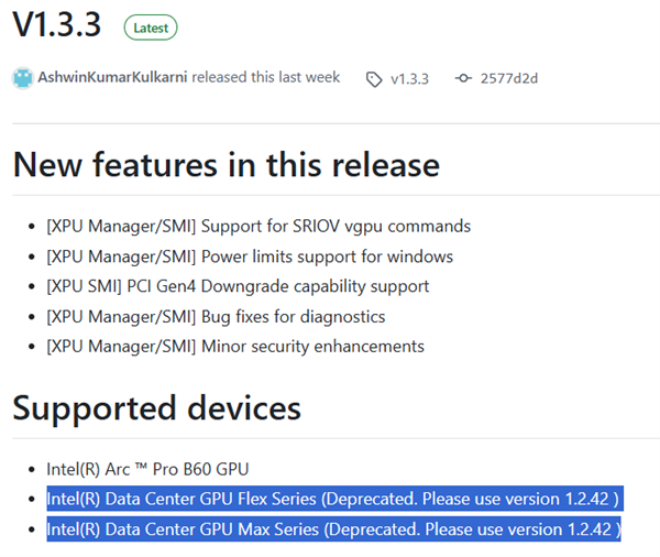 Intel Max/Flex GPU Transition: Latest XPU Manager Drops Support
